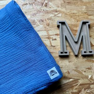 Couverture gaze de coton et polaire (5 couleurs) - Moomie - Bleu Houle