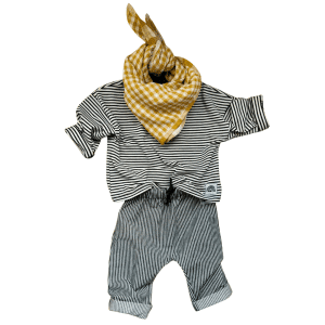 T-shirt Rayures Fines – Crème & Noir