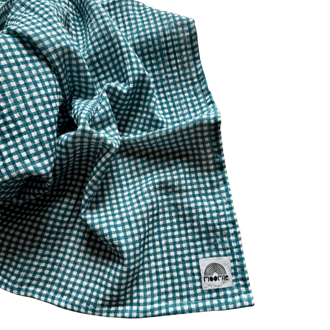 Foulard vichy bleu - Moomie – Image 3
