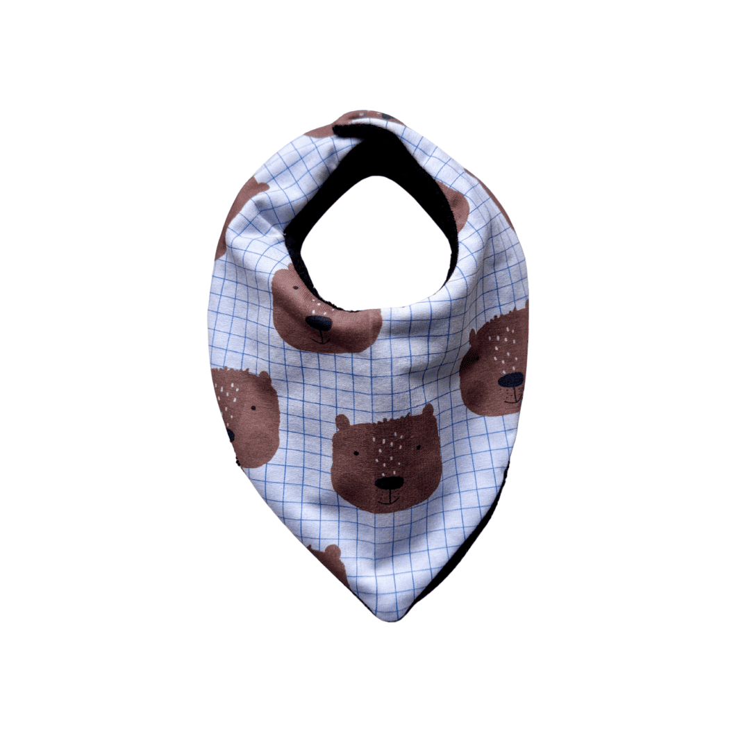 Bavoir bandana Ours carreaux - Moomie