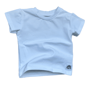 T-shirt blanc enfant à manches courtes en coton, coupe intemporelle signé Moomie
