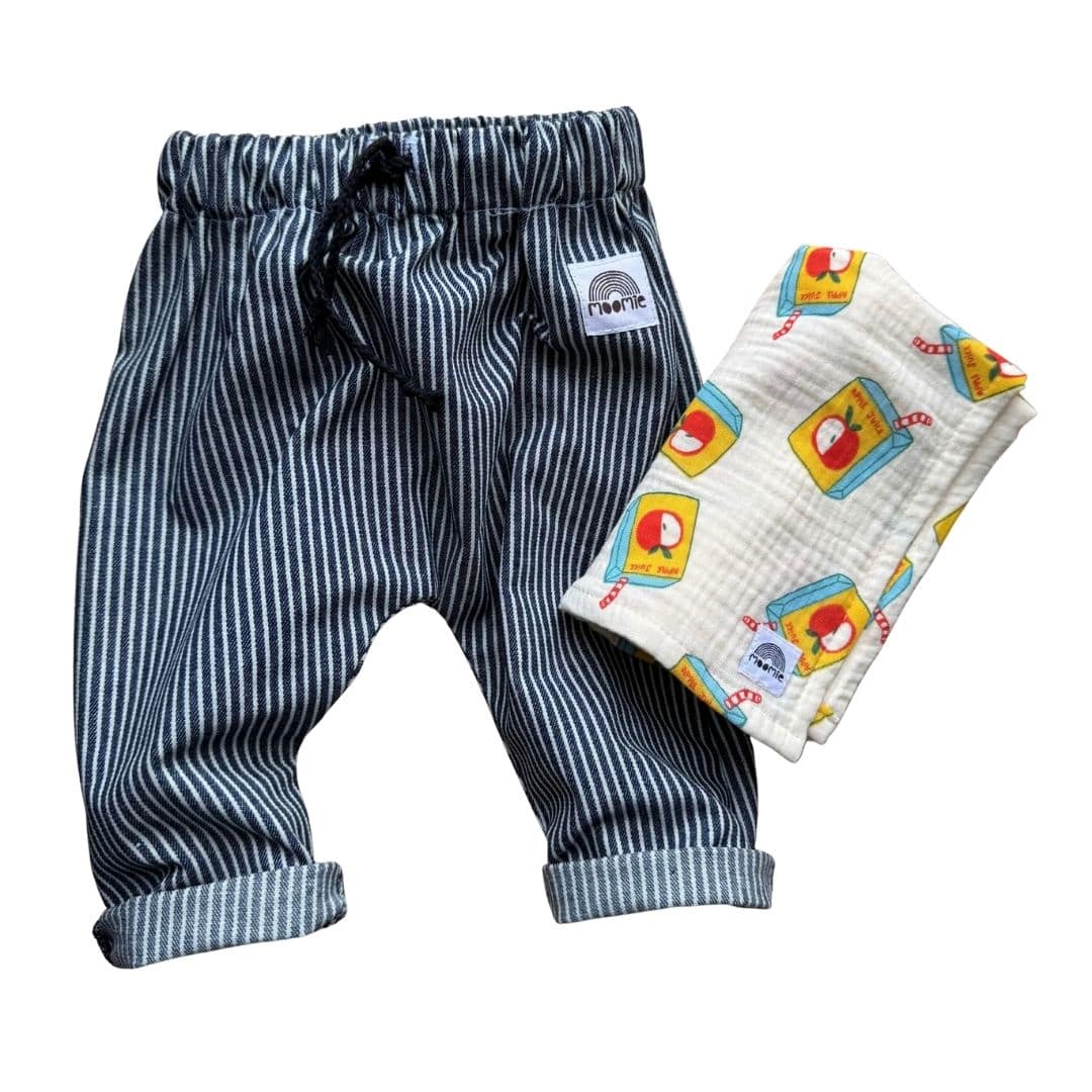 Lange bébé Apple Juice associé au pantalon rayé Little New York