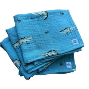 Lange bébé Crocodile bleu canard – 60 x 60 cm