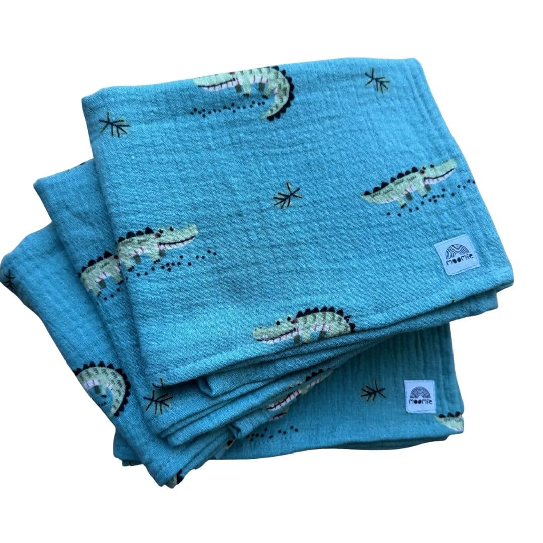 Lange bébé Crocodile bleu canard – 60 x 60 cm