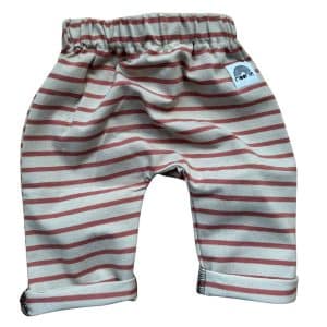 Pantalon bébé rayé crème et terracotta – Copenhague