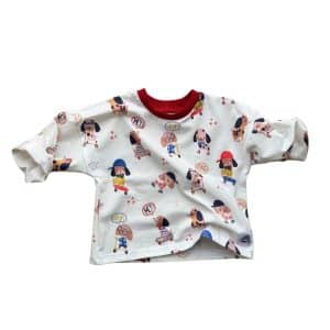 T-shirt bébé manches longues Dog à imprimé petits chiens