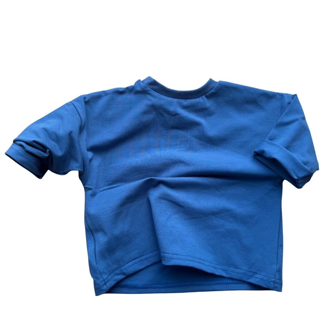 Vue de dos du t-shirt bébé manches longues bleu uni Moomie
